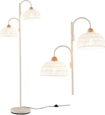 Obrázok produktu pre Stojacia lampa s 2 svetlami a nožným spínačom otočným tienidlom o 350°