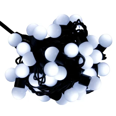 Produktbild von LED Lichterkette Außen Kugeln 6,5 m, 50 LED weiss Partylichterkette Partylicht Partybeleuchtung Deko Beleuchtung Party-Lichterkette Sommer