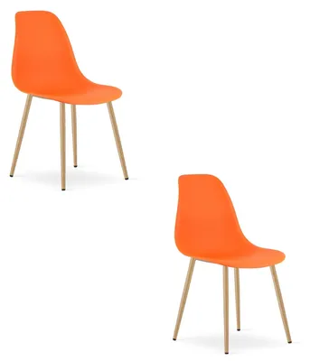 Obrázok produktu pre Stolička WAT oranžová / prírodné nohy x 2