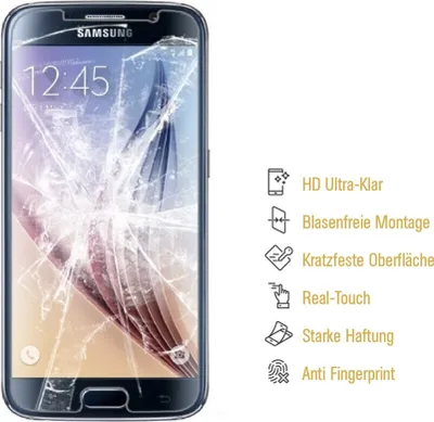 Produktbild von 4x Panzerfolie für Samsung Galaxy S6 ANTI-SCHOCK Displayschutzfolie HD KLAR