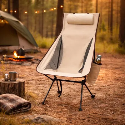 Produktbild von Faltbarer Campingstuhl, Aluminiumrahmen, 600D Oxford-Gewebe, Tragfähigkeit 150 kg, tragbarer Outdoor-Stuhl