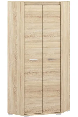 Produktbild von Marmex Möbel Avo04 hoher Eckschrank, Eckkleiderschrank mit Einlegeböden und Kleiderstangen, zweitüriger Eckschrank 82x200x82, Sonoma, für Schlafzimmer