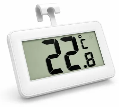 Produktbild von Digitales Kühlschrankthermometer mit großem LCD Display, Gefrierschrank Thermometer mit Magnet und Ständer, leicht ablesbare Temperaturanzeige für Haushalt