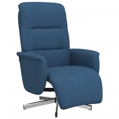 Zdjęcie produktu dla vidaXL Fotel Relax z podnóżkiem niebieski materiał