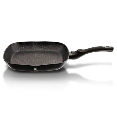 Obrázek produktu pro GRANITOVÁ GRILOVACÍ PÁNEV 28 cm BERLINGER HAUS BH-1846 ČERNÁ STŘÍBRNÁ