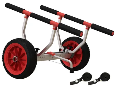 Produktbild von Kajakwagen mit verstellbarer Breite, großen Rädern und Aluminiumrahmen