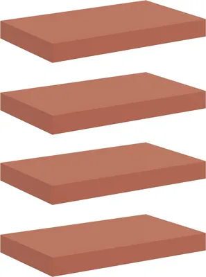 Image de vidaXL Étagères murales, lot de 4, rouge, 40 x 23,5 x 3,8 cm, matériau composite en bois