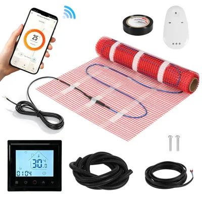 Produktbild von Peviasot Elektrische Fußbodenheizung 150 W/m² 3 m² mit WiFi Thermostat, Heizmatte für Fliesen und Bad