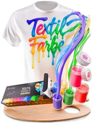 Immagine prodotto di Colore per tessuti resistente in lavatrice - 12 colori da 25 ml - Vernice per tessuti - Impermeabile - Lavabile fino a 40 °C - Include 2 pennelli