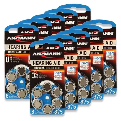 Image de ANSMANN Pile pour appareils auditifs, HEARING AID, PR44, taille 675, 60 pièces