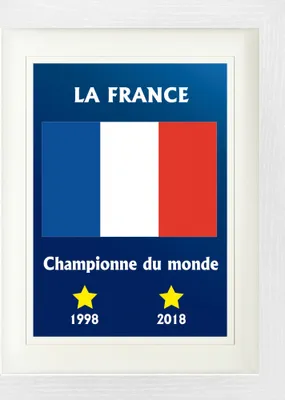 Produktbild von Fußball Gerahmtes Bild Mit Edlem Passepartout | Wand-Bilder | Im Bilderrahmen - Frankreich Weltmeister 1998 2018 (40 x 30 cm)