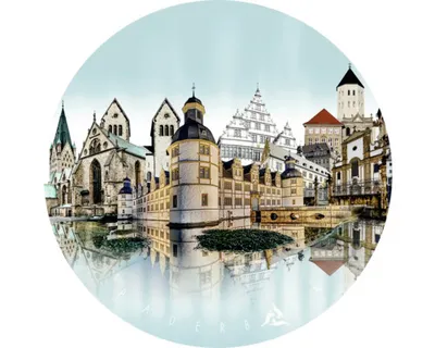 Produktbild von Glasbild Paderborn Wahrzeichen I GLR156 Ø 50 cm