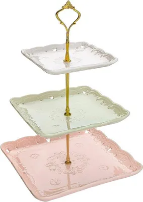 Immagine prodotto di Alzata in porcellana a 3 ripiani, 15-25 cm (3 colori)