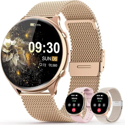 Produktbild von Smartwatch Damen 1.39 Zoll Fitness Uhr mit Telefonfunktion Herzfrequenz & SpO2 Schlaf und Zyklustracking 120 Sportmodi IP67 Wasserdicht