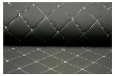 Produktbild von Kunstleder Polsterstoff Gesteppt Kaschiert Meterware Möbelstoff Dekostoff, Grau (Farbe: Grau Quadrat, Größe: 1,43×1m)