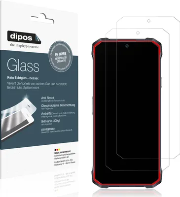 Produktbild von 2x Schutzfolie für Hotwav T7 matt - Anti-Shock 9H Folie dipos Glass Kunststoffglas