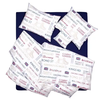 Produktbild von SCANquilt povlečení KLASIK DESIGN britain bílovínovomodrá 100% bavlna 140 x 200/70 x 90 cm