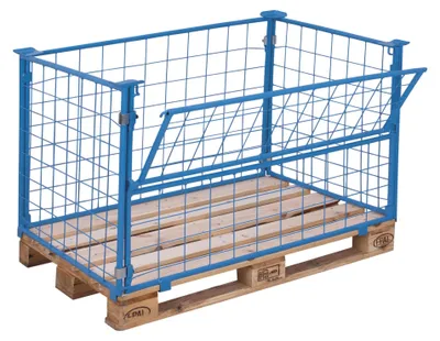 Produktbild von VARIOfit Palettenaufsatz Typ 64 aus Stahl 1200x800mm Maße, 800mm Höhe Enzianblau RAL 5016