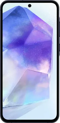 A smartphone with a crystal-like wallpaper displayed on the screen.