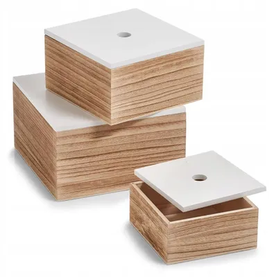 Produktbild von Zeller Holzbox mit Deckel weiß multicolor Organizer