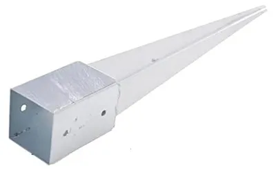 Produktbild von Aqbau Pfostenträger 120x120 mm 750 mm – Einschlaghülse Bodenhülse feuerverzinkt – Schwerlast Pfostenanker Vierkant Stahl für Carport Pergola Pavillon