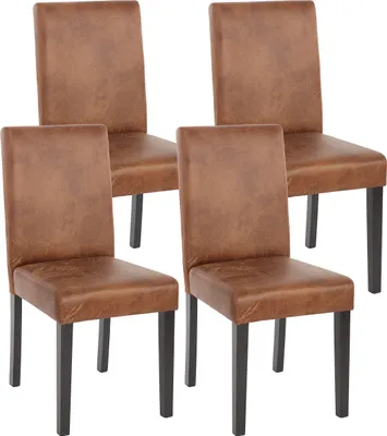 Produktbild von 4er-Set Esszimmerstuhl Stuhl Küchenstuhl Littau Textil, WildKunstleder, dunkle Beine