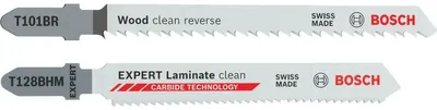 Produktbild von Bosch T101BR und EXPERT Laminate clean T128BHM Stichsägeblätter-Set, 26-tlg.