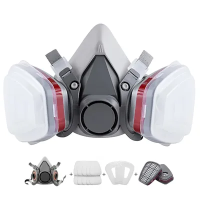 Produktbild von Atemschutzmaske,Wiederverwendbare Vollmaske,Gasmaske mit Filter Staubmasken Atemschutz Feinstaub Atemschutzmaske Lackierer 10 Filtrierbare Wattepad