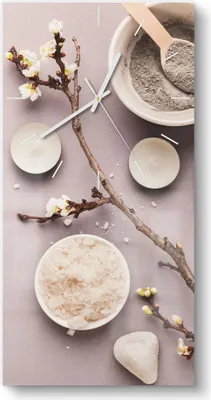 Produktbild von DEQORI Glasuhr 30x60 cm Modern 'Spa-Naturkosmetik' Wanduhr Glas Uhr Design leise