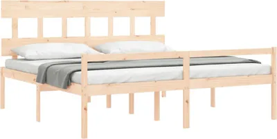 Produktbild von vidaXL Seniorenbett mit Kopfteil 200x200 cm Massivholz