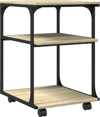 Obrázok produktu pre vidaXL Stojan na tlačiarne 3 police Sonoma dub 43x48x64 cm Materiál na báze dreva
