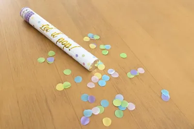 Immagine prodotto di Cannone di coriandoli colorati a pois pastello 40 cm