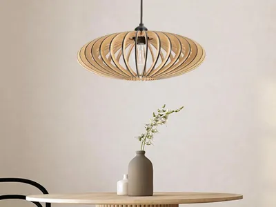 Image de Suspension en bois massif, douille E27, 450 watts - Modèle WRE131