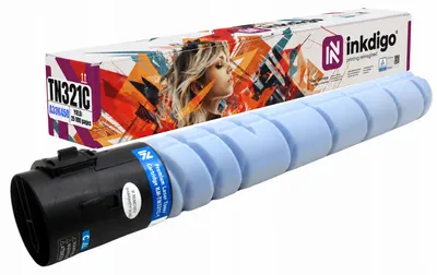 Produktbild von Inkdigo Toner TN321C für Minolta Bizhub C224, C224e, C284, C284e – Cyan, 25000 Seiten,, KI-generiertes Bild