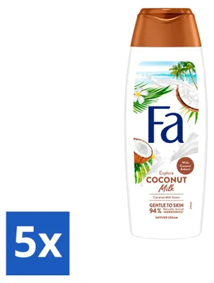 Produktbild von 5 x Fa Douchegel Coconut Milk - hydratierend und pflegend - 250 ml - Vorteilspackung - 5 Stücke