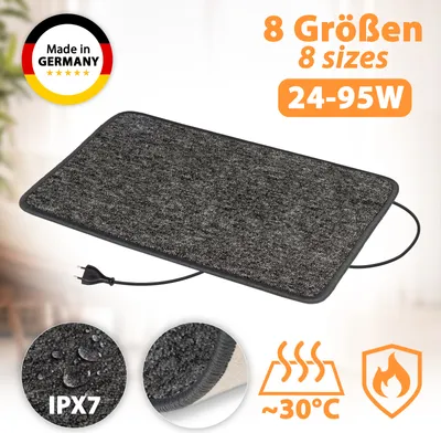 Produktbild von Infrarot Heizteppich Heizmatte 60x100cm Teppichheizung Fußwärmer 71 Watt 230V Anthrazit Pro Car