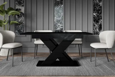 Produktbild von ALTDECOR Esstisch ausziehbar, ideal als Küchentisch, Esszimmertisch oder Wohnzimmertisch, solide Konstruktion aus Möbelplatte - RONX - 140-180x80x75cm - Schwarz