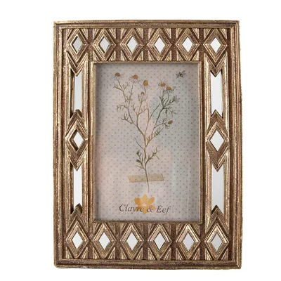 Produktbild von Clayre & Eef Bilderrahmen 10x15 cm Goldfarbig Polyresin