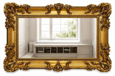Zdjęcie produktu dla Barokowe lustro ścienne w złoto-czarnym designie