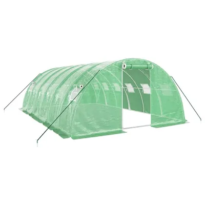 Image de vidaXL Serre avec cadre en acier vert 24 m² 6x4x2 m