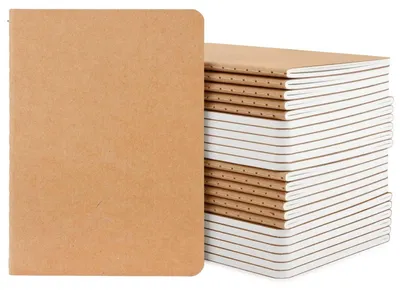 Immagine prodotto di Quaderno A6, formato 10x14 cm, copertina morbida, 60 pagine, carta da 100 g/m², color kraft marrone, confezione da 24 pezzi