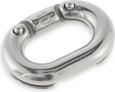 Produktbild von Kettennotglied 10 mm Edelstahl, Kettenverbindung, Kettenglieder zum vernieten, Notglied zum reparieren der Ankerkette