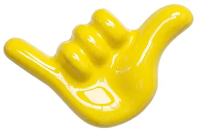 Produktbild von Gelber Shaka - Handtuchhaken aus Keramik für Heizkörper, Handtuchheizkörper und Wand