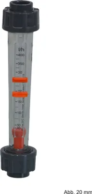 Produktbild von Kunststoff Durchflussmesser, Anschluss Klebemuffe, 20 mm, 40 - 400 ltr/h