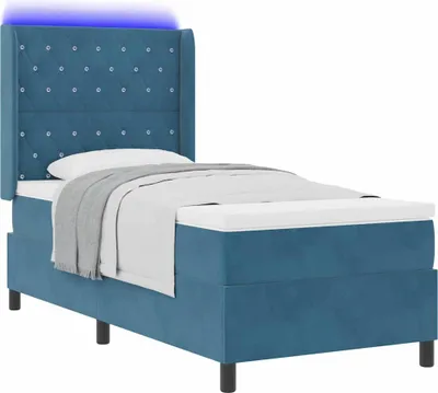Immagine prodotto di Letto a molle con materasso con led Blu 90 x 190 cm Velluto