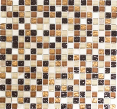 Produktbild von Mosaikfliese Transluzent beige braun Glasmosaik Crystal Stein beige braun MOS92-1206_f