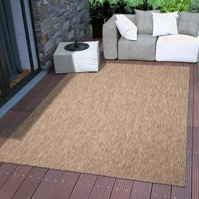 Produktbild von TT Home In-& Outdoorteppich Wetterfest Terrasse Meliert Modern Unifarben Ethno Design Größe 80x150 cm