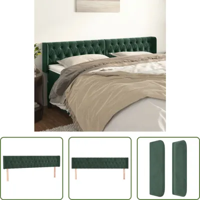 Produktbild von The Living Store Kopfteil mit Ohren Dunkelgrün 183x16x78/88 cm Samt