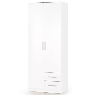 Obrázok produktu pre Halmar Dvojdverová šatníková skriňa Lima S2 - biela / biely lesk