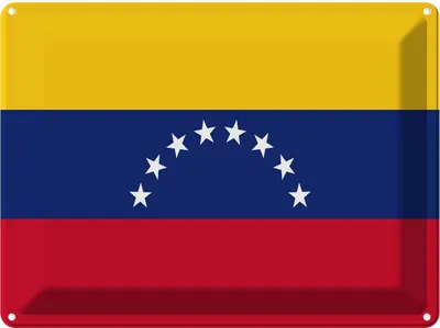 Produktbild von vianmo Blechschild 30x40 cm Venezuelas Venezuela Flagge Fahne Wappen